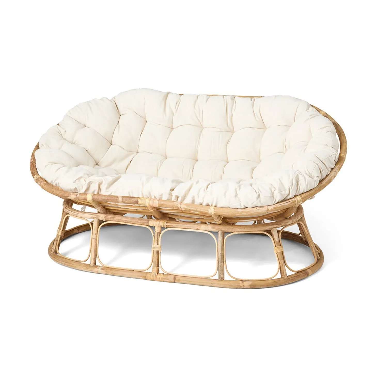 Dyna Oval Slätvävd 190x130cm Naturvit