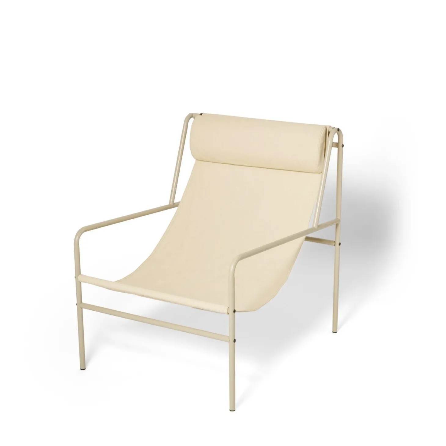 Fåtölj Metall Kanvas Beige