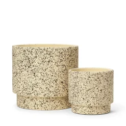 Kruka Stänk 22x20cm Naturvit