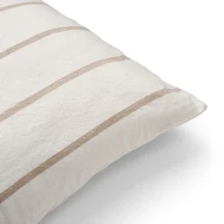 Kuddfodral Linnemix Rand 50x50cm Naturvit