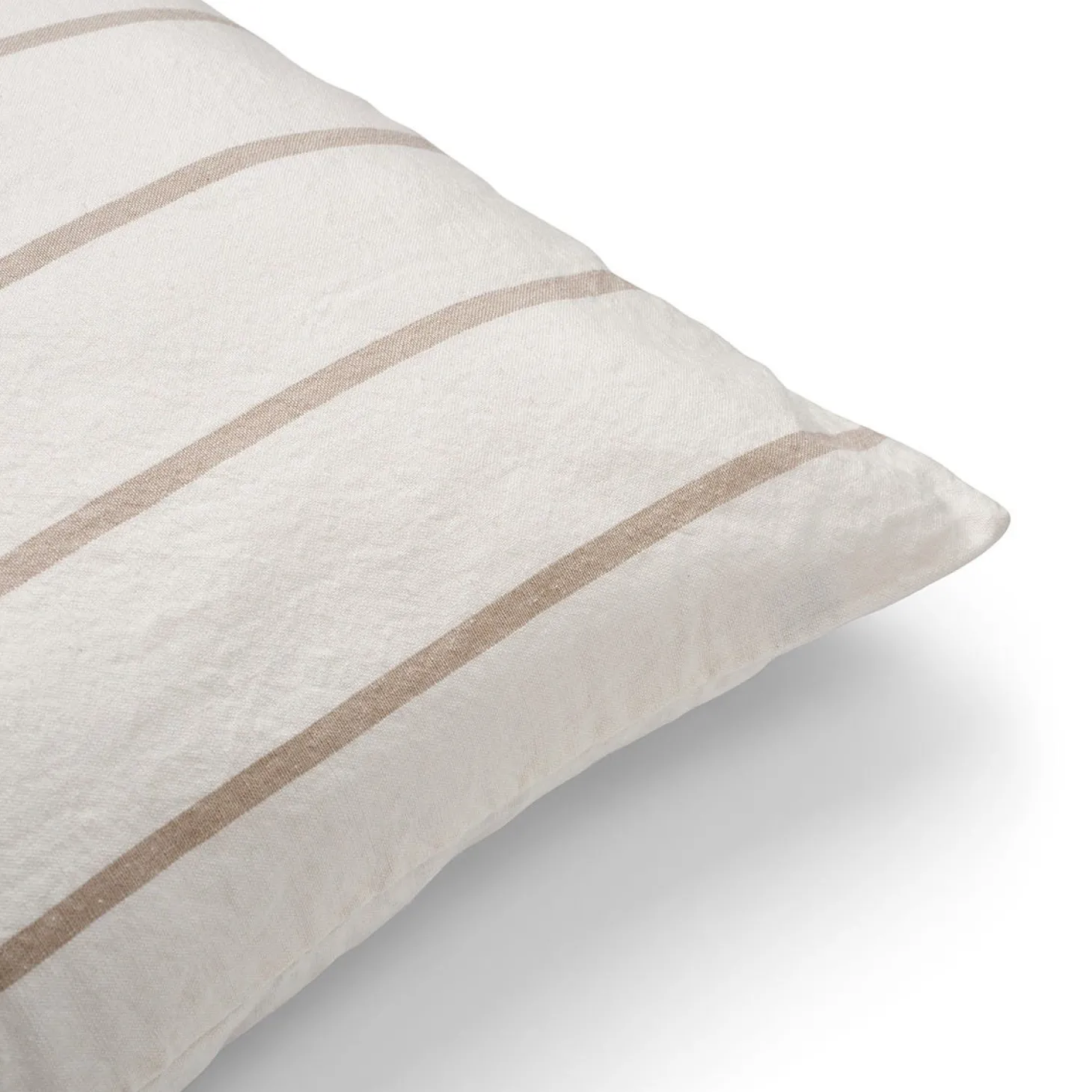 Kuddfodral Linnemix Rand 50x50cm Naturvit