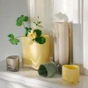 Ljuslykta Rillad Glas 10x8cm Ljusgrön