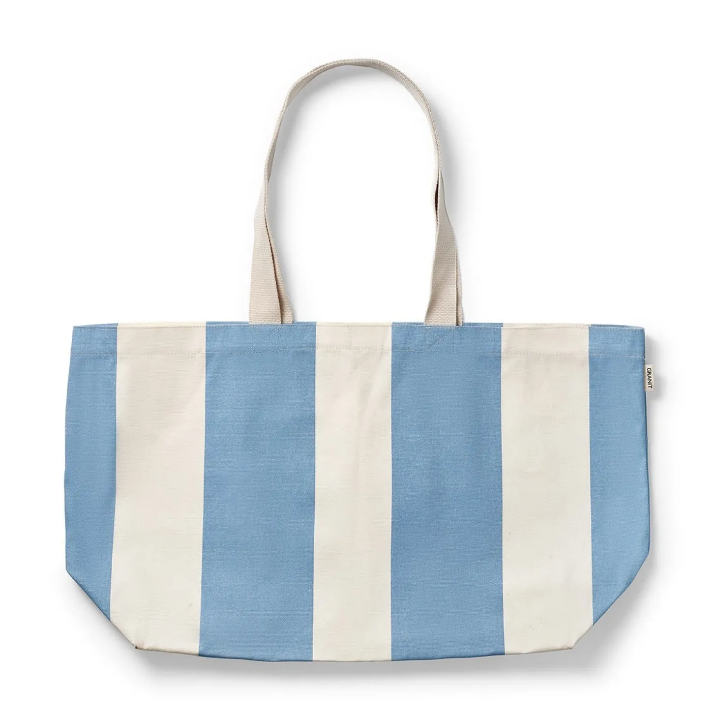 Strandväska Bomull 38x55x19,5cm Randig Blå/Vit