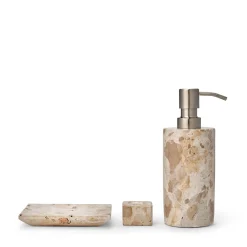 Tandborsthållare 4x4cm Marmor Beige